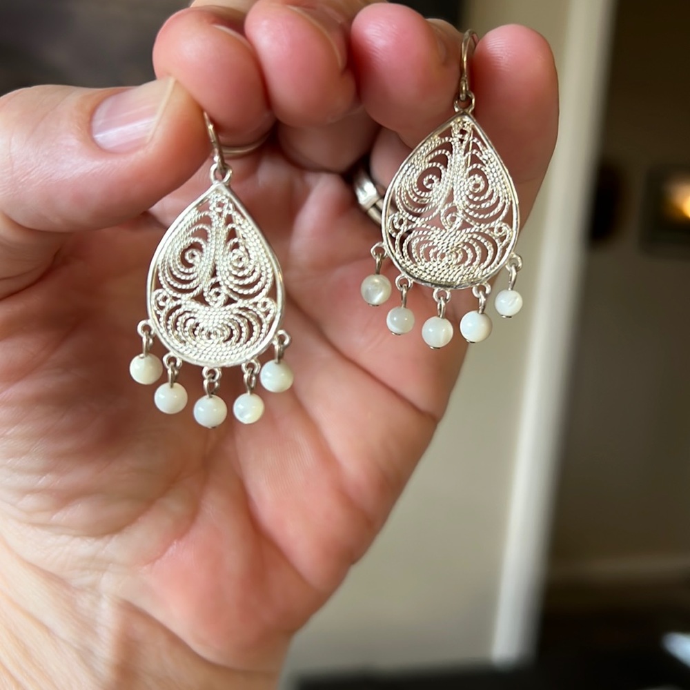 🤍🩶Sterling silver dangle earrings🤍🩶